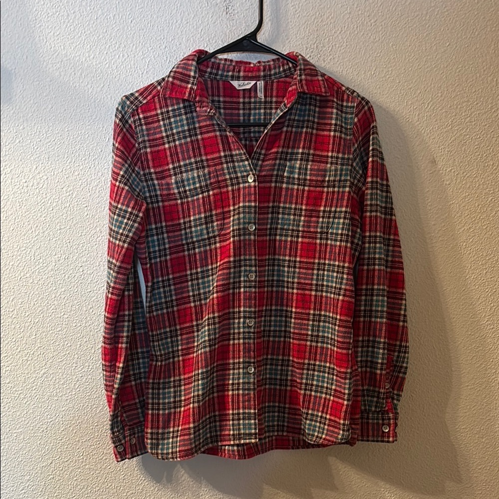 Woolrich Red and Blue Casual Button Down Shirt